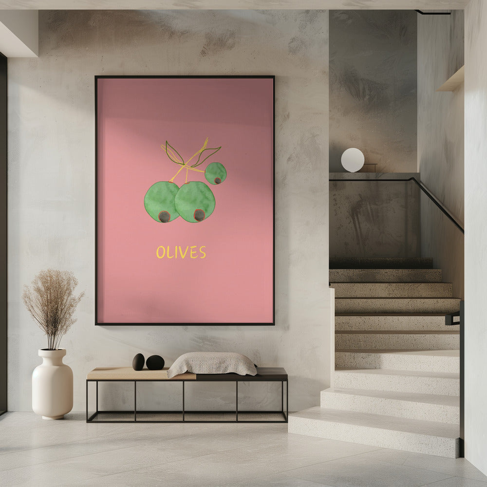 Art Prints of Olives in Pink