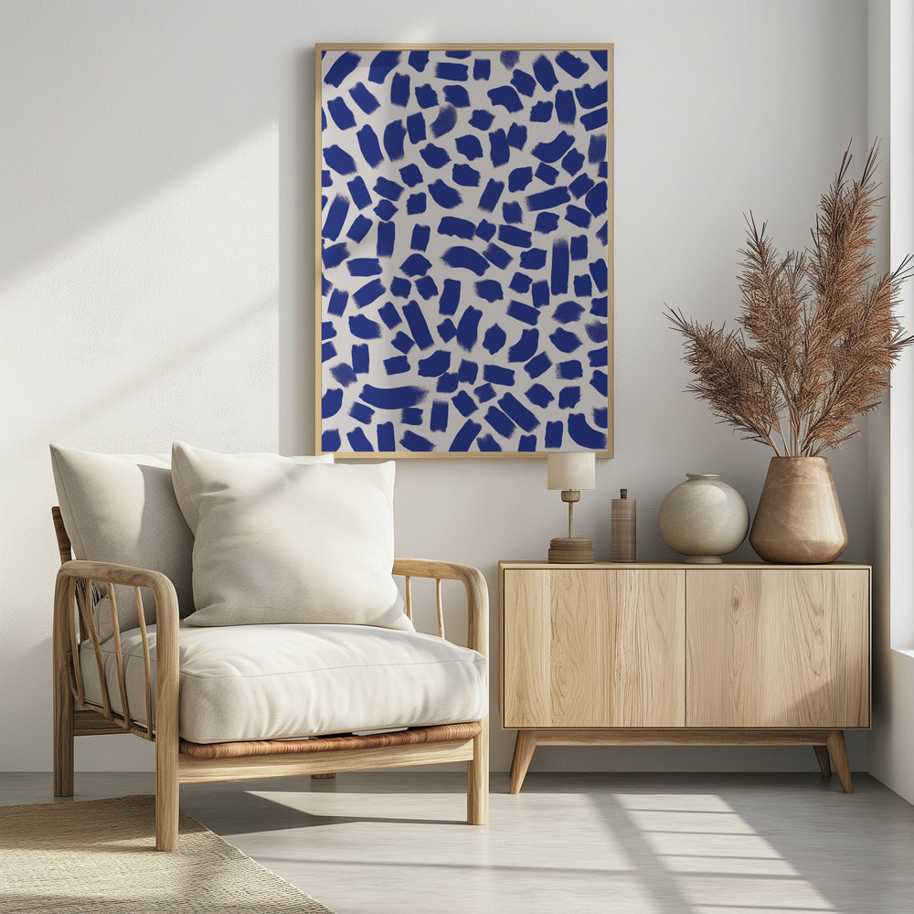 Art Prints of Blue Strokes Pattern