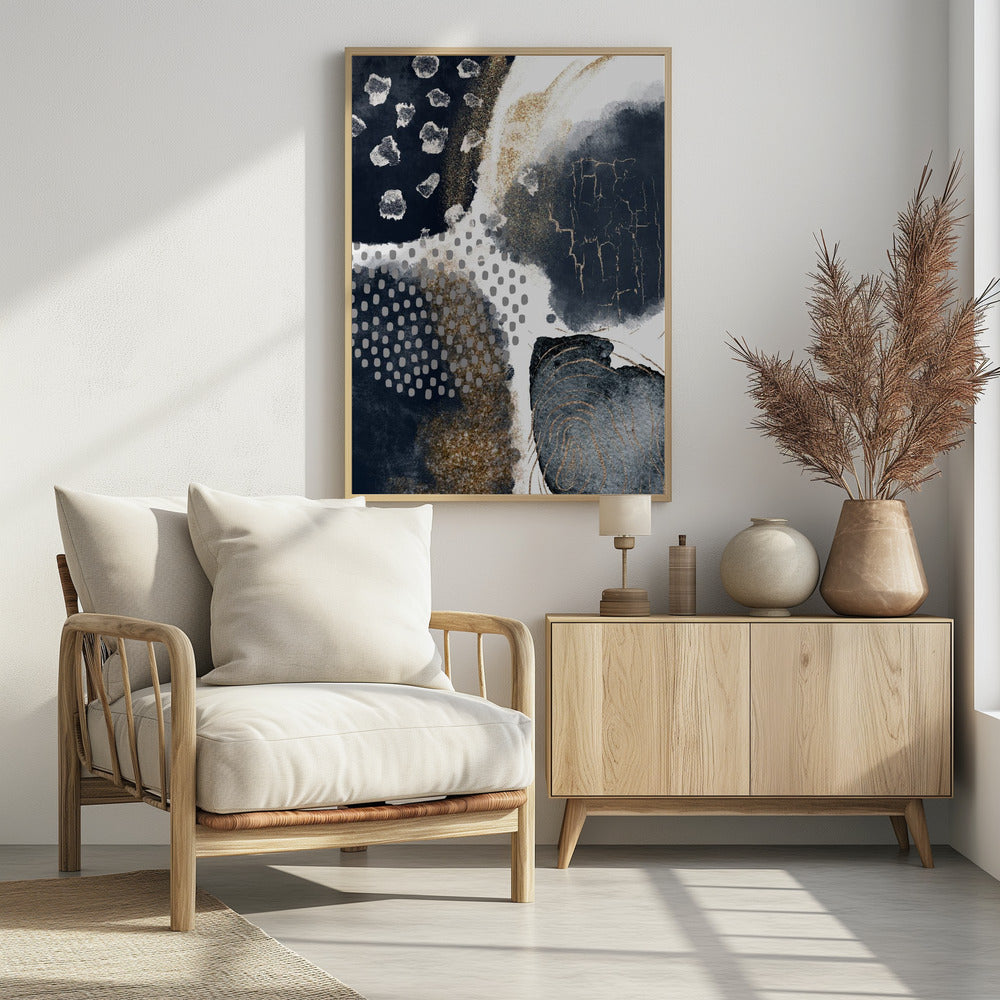 Art Prints of Abstract Black and Gold-1