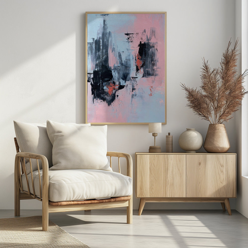 Art Prints of Pink and Grey Abstract 3