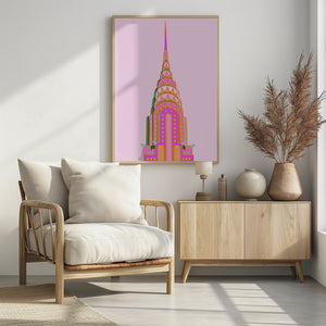 Art Prints of New York Skyscraper (Strawberry Mint)