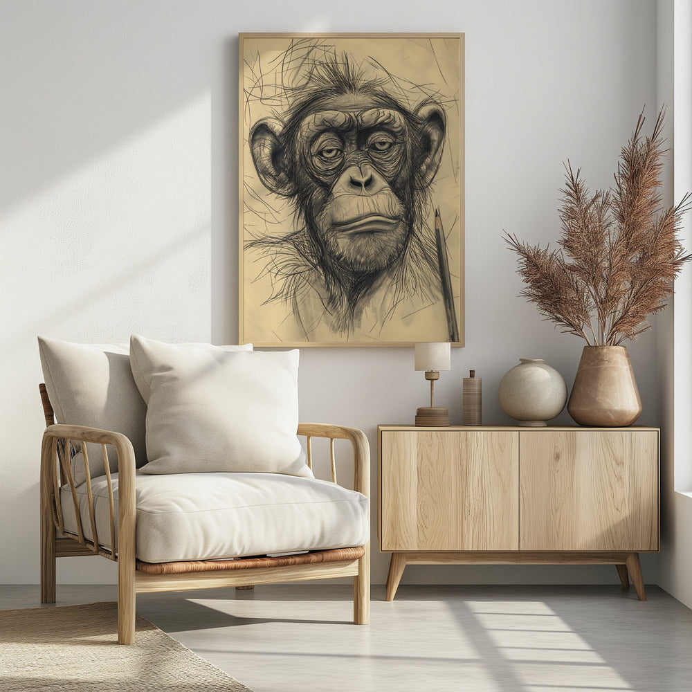 Art Prints of Monkey drawing
