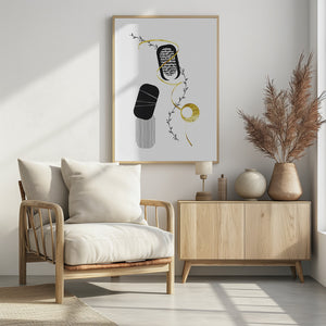 Art Prints of Black & White Abstract No. 1 | gold