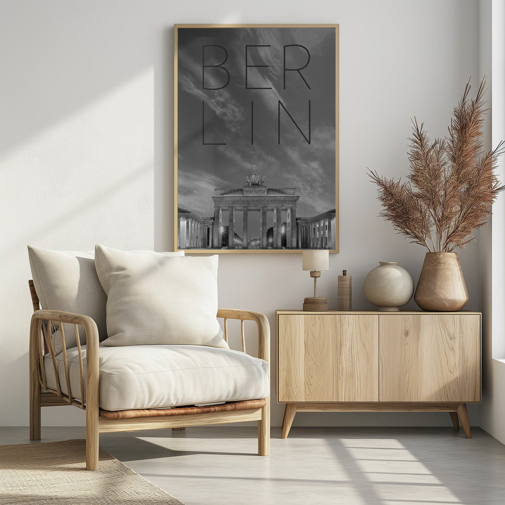 Art Prints of BERLIN Brandenburg Gate | Text & Skyline