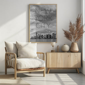 Art Prints of NYC Lower Manhattan & Hudson River | Text & Skyline