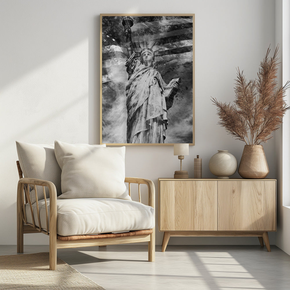 Art Prints of Modern Art STATUE OF LIBERTY | monochrome