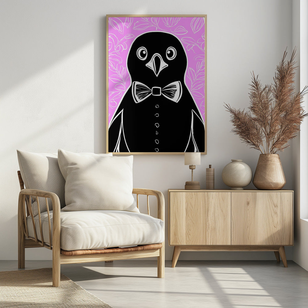 Art Prints of Penguin with bow tie