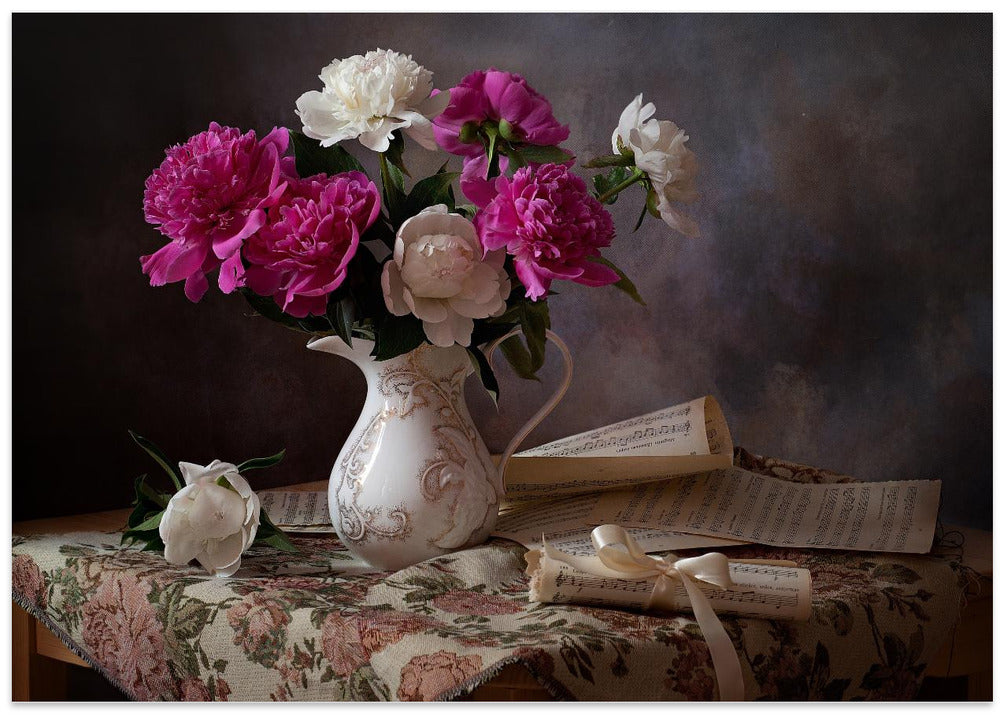 Still life with peonies
