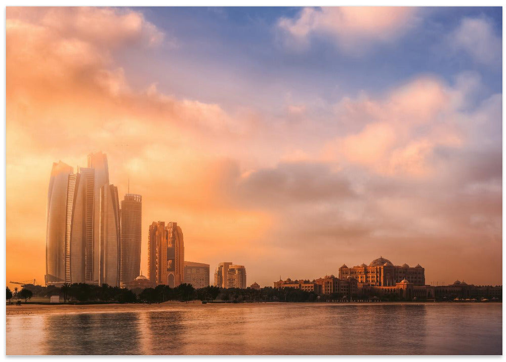 Art Prints of Etihad Towers & Emirates Palace, Abu Dhabi, UAE