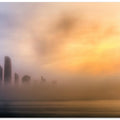 Art Prints of Abu Dhabi Cityscape - Foggy Morning
