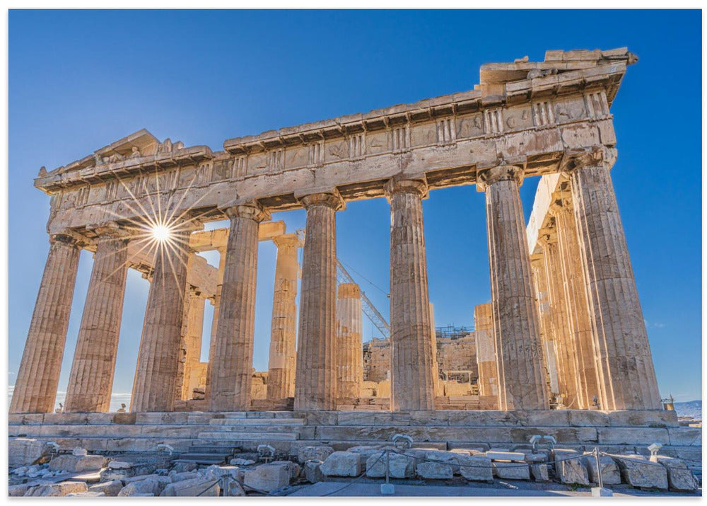 Art Prints of The Acropolis of Athens and Helios (Sun)