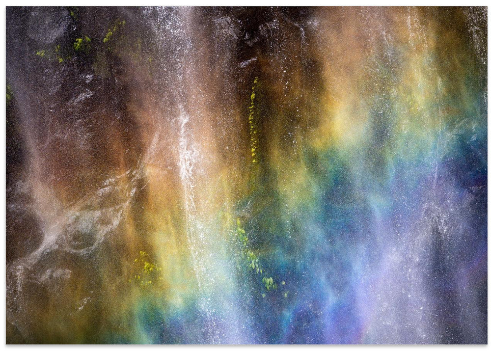 A rainbow in a waterfall