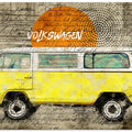 Art Prints of volkswagen vw combi yellow