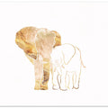 Art Prints of Gold Elephant Line art Silhouettes 4