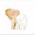 Gold Elephant Line art Silhouettes 1