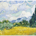 Wheat Field With Cypresses