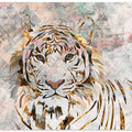 Tiger grungy gold mural