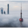 Art Prints of Shanghai in clouds