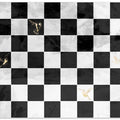 Art Prints of Checkerboard with gold hummingbirds