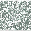 Art Prints of Scandi green white pattern