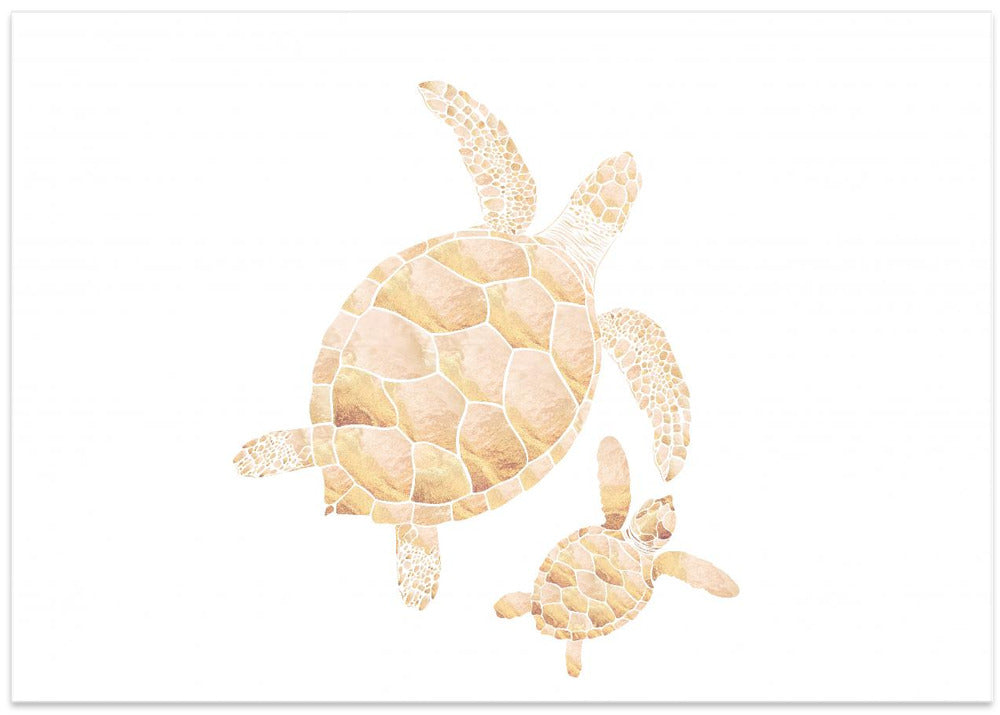 Landscape gold turtles white