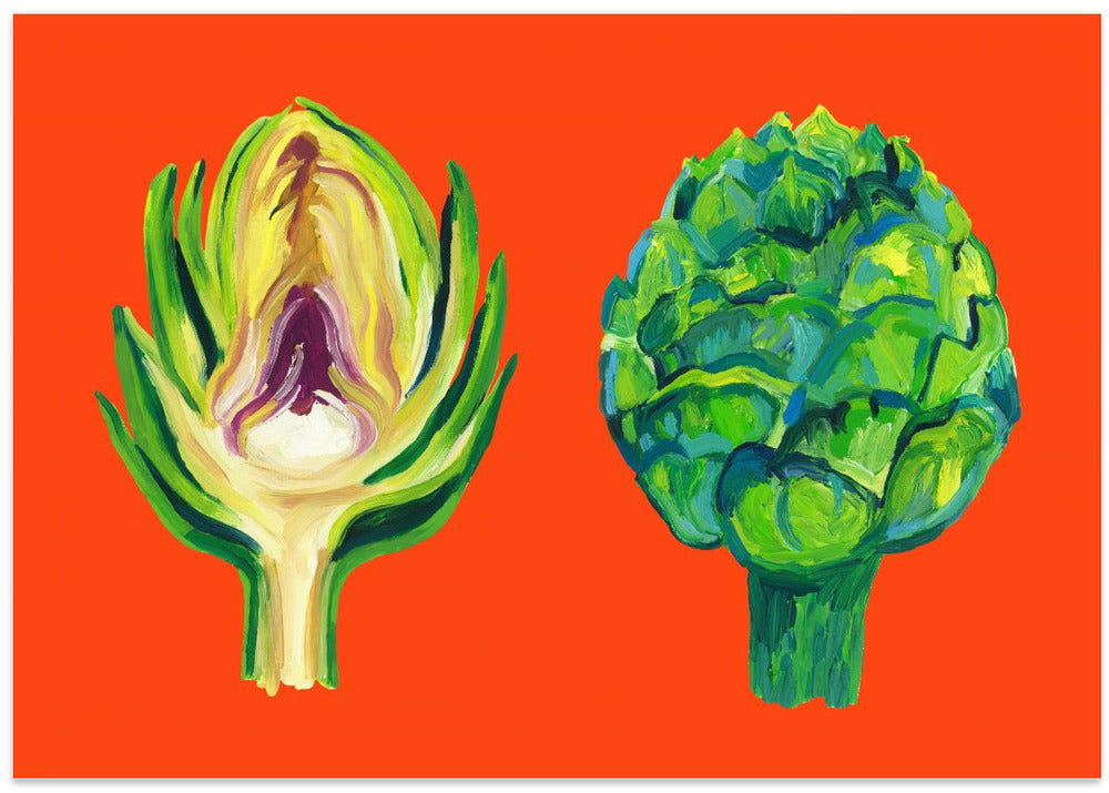 Artichokes On Orange