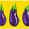 Aubergines On Yellow