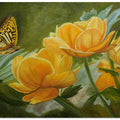 Butterfly Among Yellow Flowers