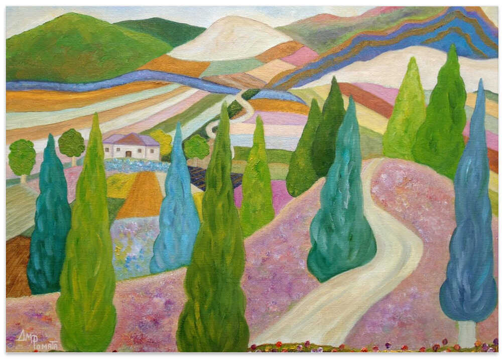 Spruces and Lavender Blues