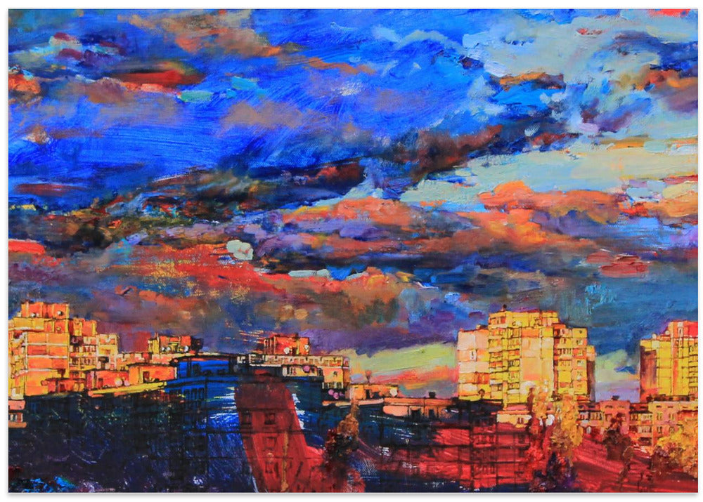 Sunset over the city