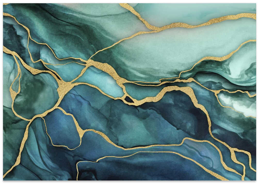Marble Elegance Teal Gold