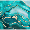 Turquoise Teal Marble Glam