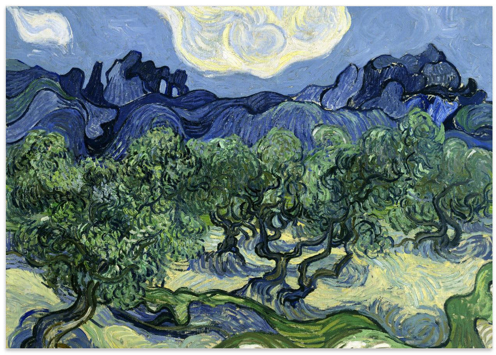 Vincent Van Gogh's Olive Trees With the Alpilles In the Background (1889)