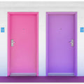 Art Prints of Pink and Purple Doors at the Saguaro