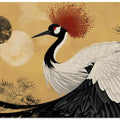 Abstract red-crowned crane