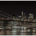 Art Prints of MANHATTAN SKYLINE & BROOKLYN BRIDGE Idyllic Nightscape