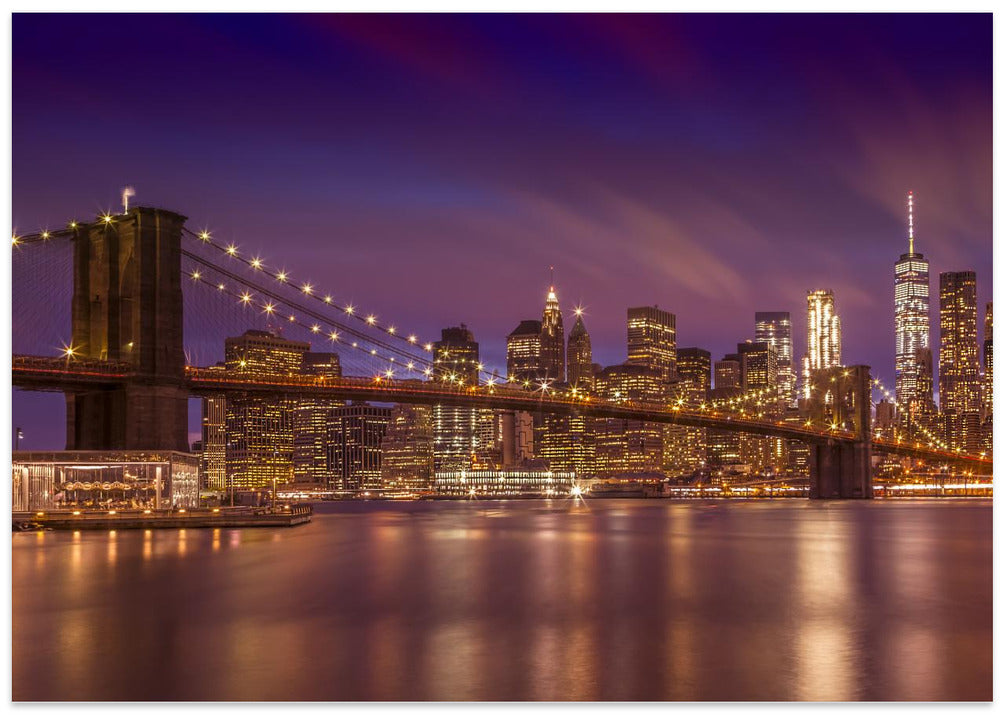 BROOKLYN BRIDGE New York City Sunset