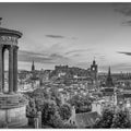 Art Prints of Charming evening atmosphere in Edinburgh - Monochrome