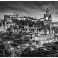 Art Prints of Evening impression from Edinburgh - Monochrome