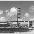 GOLDEN GATE BRIDGE Baker Beach Panoramic View | Monochrome