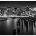 Art Prints of Manhattan Monochrome Skyline after Sunset