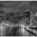 Art Prints of NEW YORK CITY Monochrome Night Impressions - Panoramic