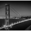 Art Prints of Monochrome Cityscape of Golden Gate Bridge
