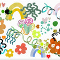 Flowers Love Rainbows Mural