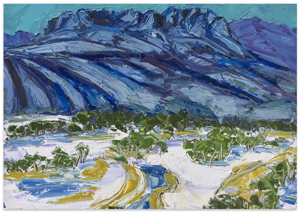 Snowy Landscape With Mountains