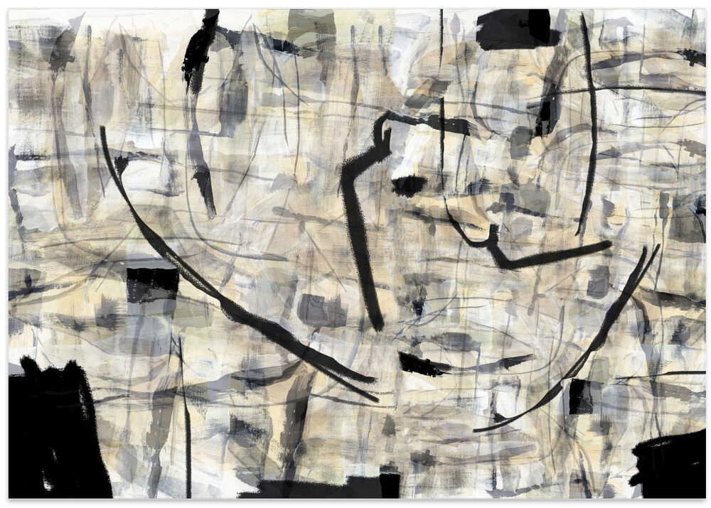 Black and White Textured Shapes 1