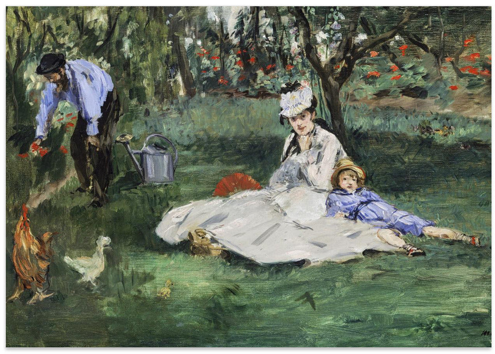 The Monet Family In Their Garden At Argenteuil (1874)