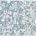 City life map blue teal pattern