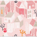 City life neighborhood pearl pink pattern