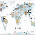 Illustrated Map of the World with Cute Animals